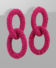 Load image into Gallery viewer, Oval Linked Seed Beads Earrings
