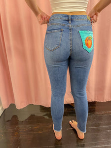 Isabelle Renee Art x GB- Blue Peach Jeans