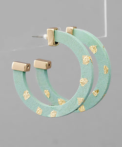 Gold Flake Wood Hoops