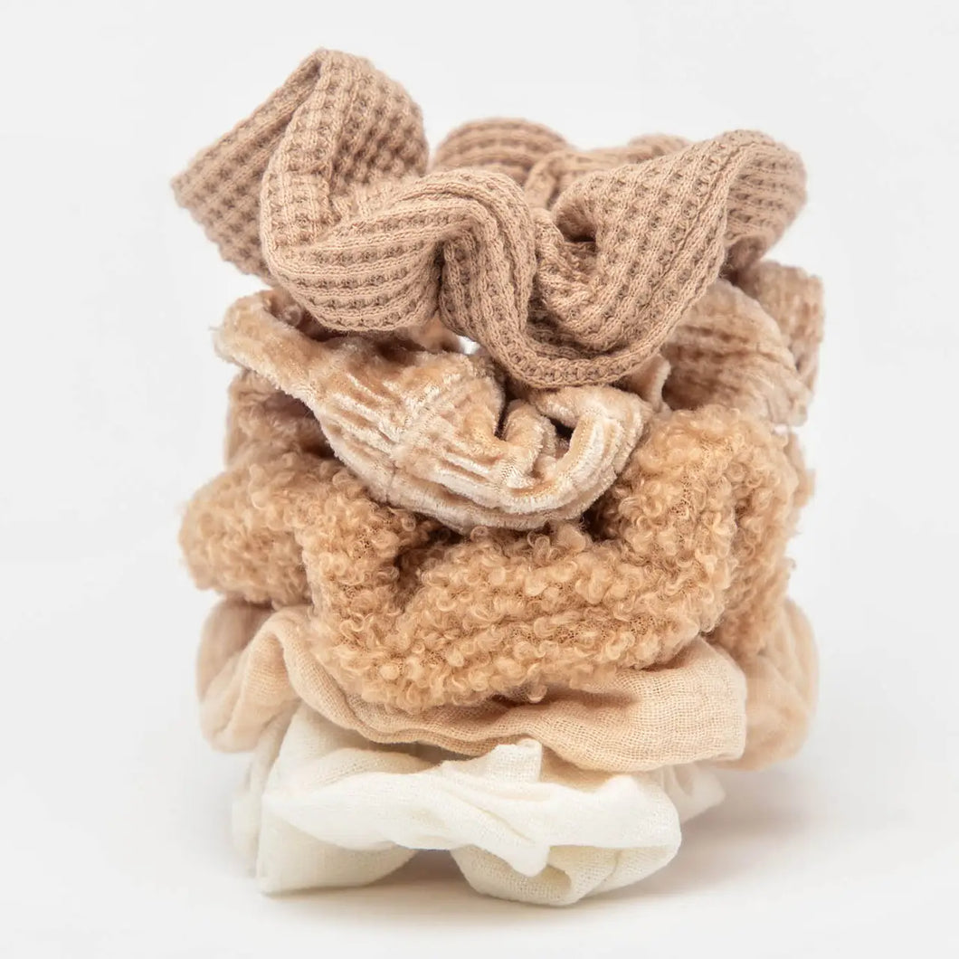 Sand Assorted Scrunchies - Kitsch