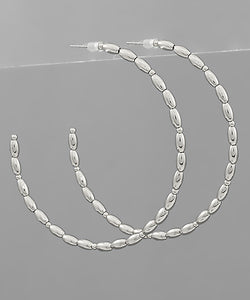 Rice Bead Metal Hoops