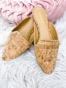 Cork Slide On Flats