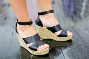 Black Ankle Wedges