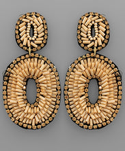 Load image into Gallery viewer, Bugle Bead Oval Earrings
