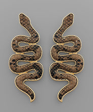 Load image into Gallery viewer, Metallic Leather Snake Earrings
