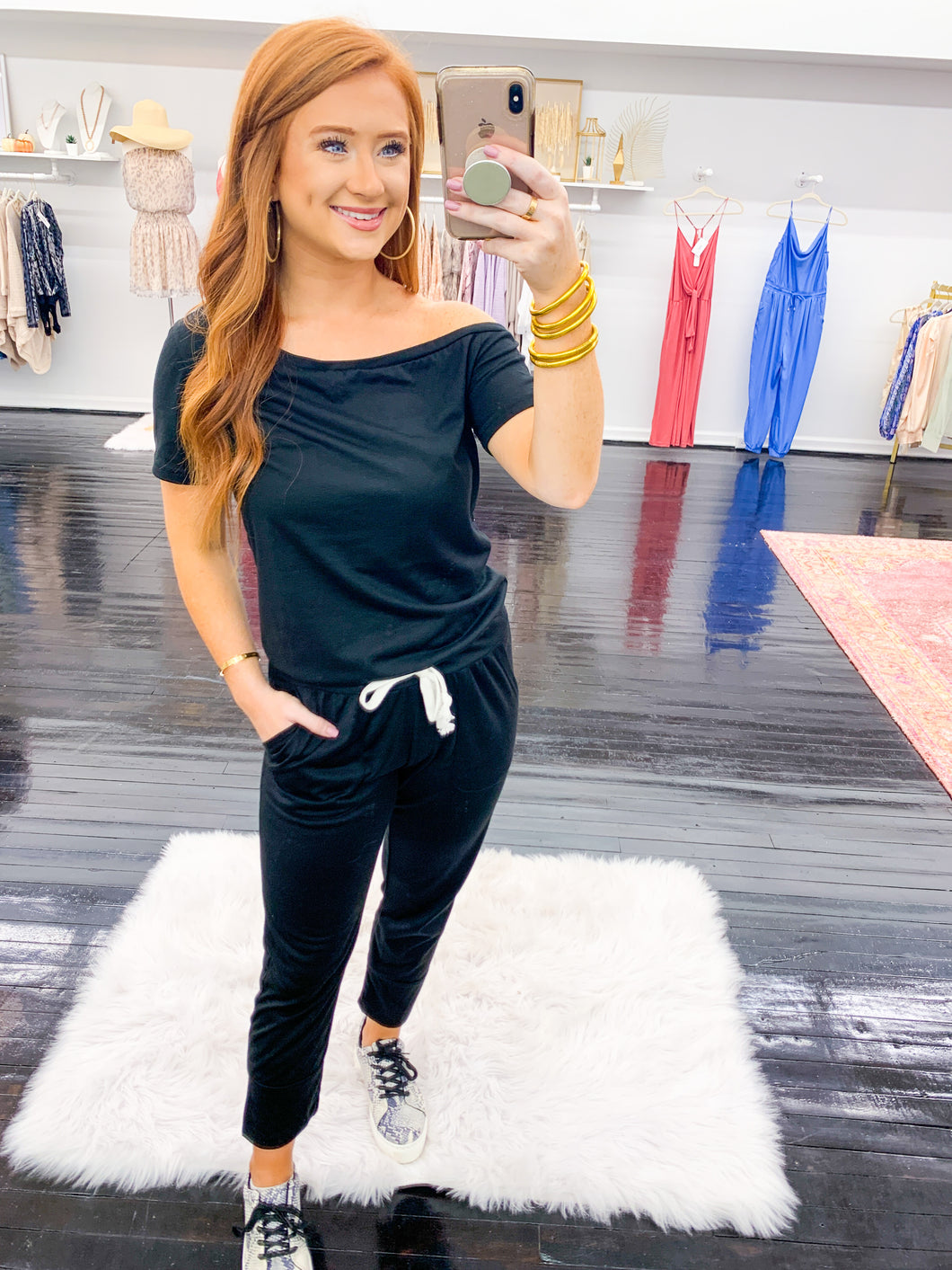 Black Cuddled Up Jumpsuit