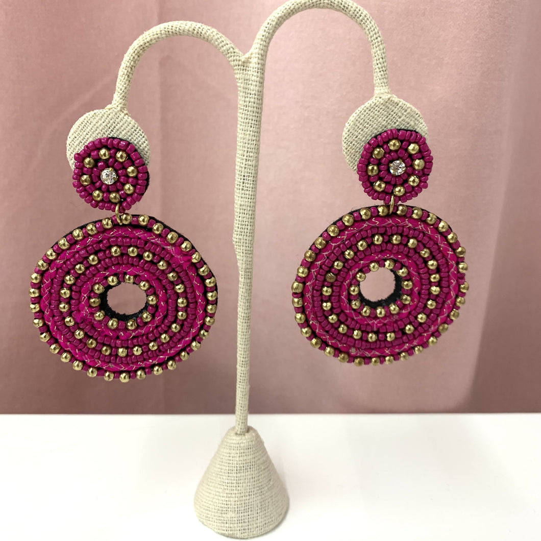 Colorful Circle Seed Bead Earrings