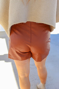 Henley Front Twist Skort- Camel