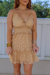 Fay Taupe Lace Dress