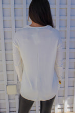 Load image into Gallery viewer, Ashley V Neck Long Sleeve High-Low Top- Cream
