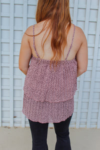 Aubrey Layered Ruffled Tank- Blush