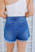 Load image into Gallery viewer, Denim Distressed Frayed High- Waisted Shorts
