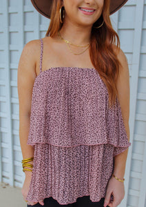 Aubrey Layered Ruffled Tank- Blush