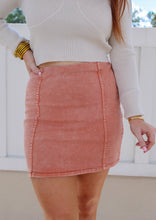 Load image into Gallery viewer, Farren Washed Pannel Mini Skirt- Orange
