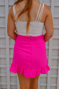 Isabel Ruffled Skirt- Hot Pink