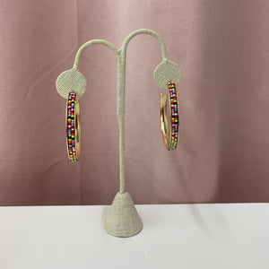 Colorful Beaded Hoops