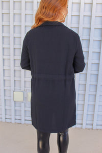 Sabrina Long Sleeve Jacket with Belt- Black