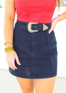 Cheyenne Buckle Mini Skirt