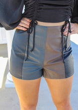 Load image into Gallery viewer, Jenson Color Blocked Leather Shorts- Black Multi
